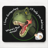 Personalisierte T-Rex Dinosaurier und Kleine Maus Mousepad (Vorne)