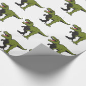Personalisierte T-Rex-Punkte Geschenkpapier (Ecke)