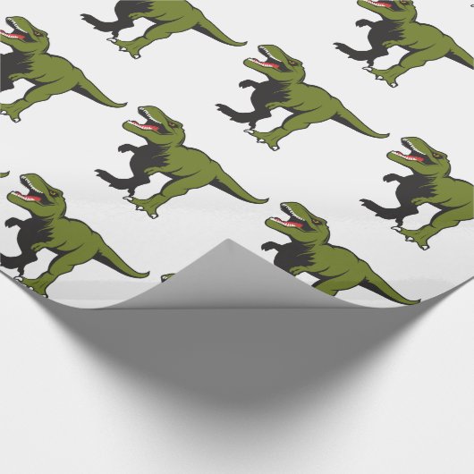 Personalisierte T-Rex-Punkte Geschenkpapier (Ecke)