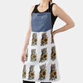 Personalisierte Tabby Cat-Blume All-over-Print-Sch Schürze (InSitu)