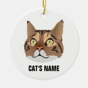 Personalisierte Tabby-Katze Keramik Ornament