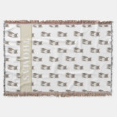 Personalisierte Tablettenkatze (grau) Tan & White Decke (Vorderseite)