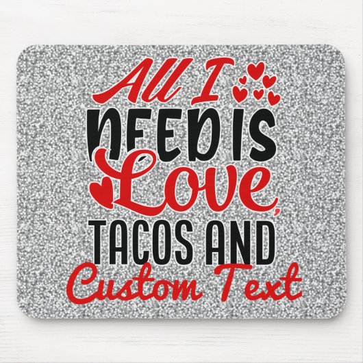 Personalisierte Tacos für Liebe und benutzerdefini Mousepad (Vorne)
