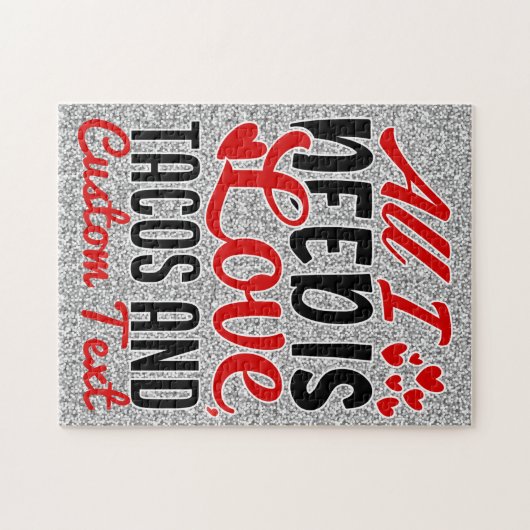Personalisierte Tacos für Liebe und benutzerdefini Puzzle (Horizontal)