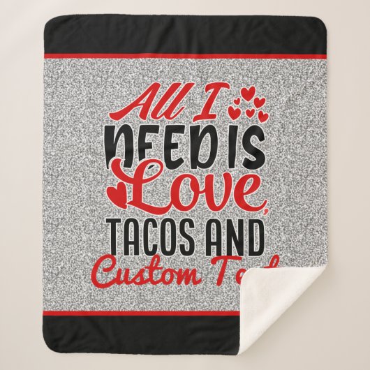 Personalisierte Tacos für Liebe und benutzerdefini Sherpadecke (Vorderseite)