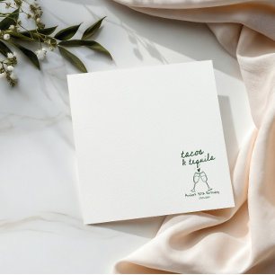 Personalisierte Tacos und Tequila Geburtstagsservi Serviette