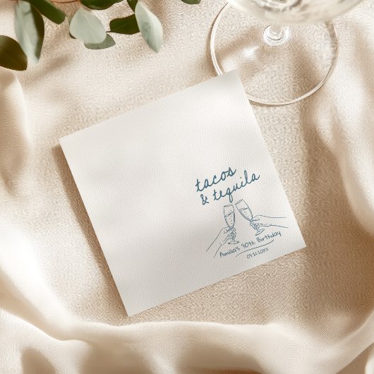 Personalisierte Tacos und Tequila Geburtstagsservi Serviette