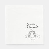Personalisierte Tacos und Tequila Geburtstagsservi Serviette (Vorderseite)