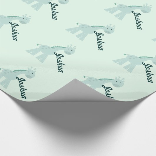 Personalisierte tadellose Giraffe Geschenkpapier (Ecke)