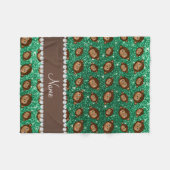 Personalisierte tadellose grüne Glitternamensaffen Fleecedecke (Vorderseite (Horizontal))