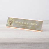 Personalisierte tadellose traurige Jungfrau Mary Schreibtischnamensplakette (Vorderseite )