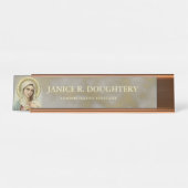 Personalisierte tadellose traurige Jungfrau Mary Schreibtischnamensplakette (Vorderseite )
