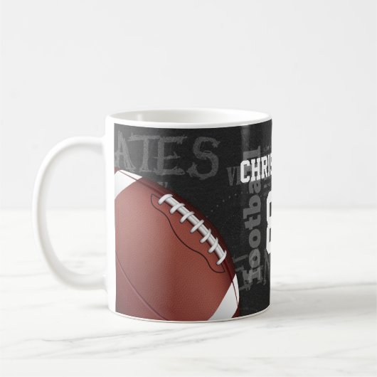 Personalisierte Tafel-amerikanischer Fußball Kaffeetasse (Links)