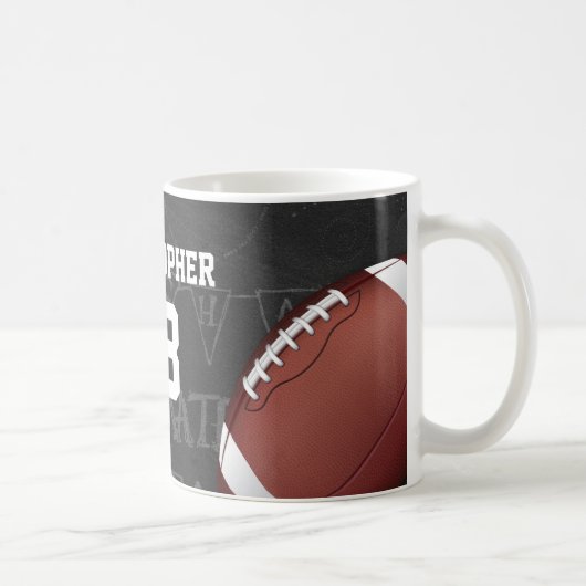 Personalisierte Tafel-amerikanischer Fußball Kaffeetasse (Rechts)