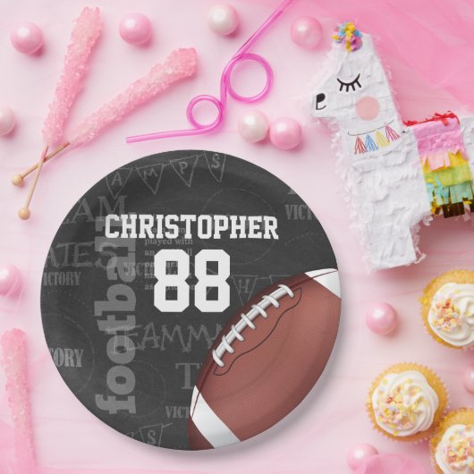 Personalisierte Tafel-amerikanischer Fußball Pappteller (Party)