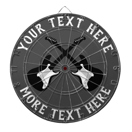 Personalisierte Tafel mit E-Gitarre Dartscheibe (vorne)