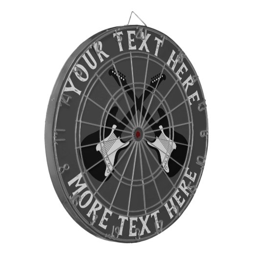 Personalisierte Tafel mit E-Gitarre Dartscheibe (Vorderseite Links)