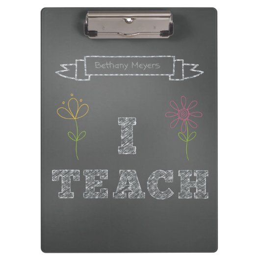 Personalisierte Tafel unterrichte ich Klemmbrett (Vorderseite)