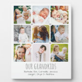 Personalisierte Tafel von Großeltern mit 9 Fotos Fotoplatte (Vorderseite)