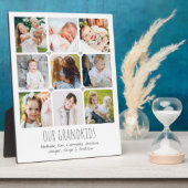 Personalisierte Tafel von Großeltern mit 9 Fotos Fotoplatte (Seite)