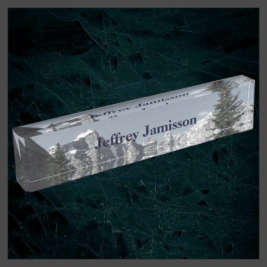 Personalisierte Tafelberge Grau Namensplakette