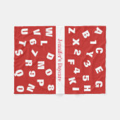 Personalisierte Tagesbetreuung Alphabet Fleecedecke (Vorderseite (Horizontal))