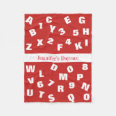 Personalisierte Tagesbetreuung Alphabet Fleecedecke (Vorderseite)