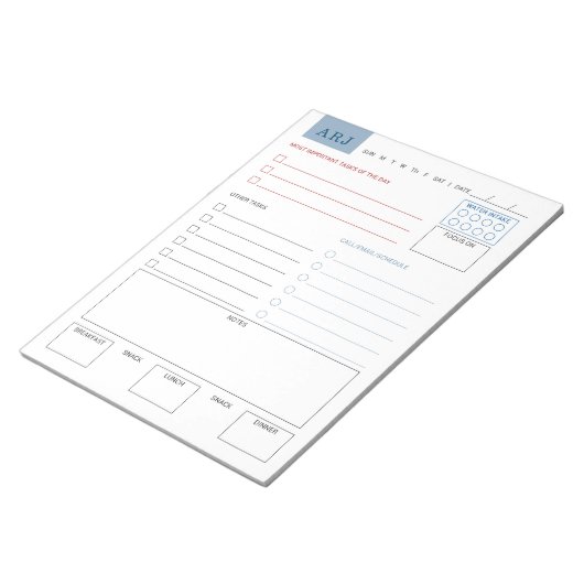 Personalisierte tägliche Aufgaben Großer Notepad Notizblock (angewinkelt)
