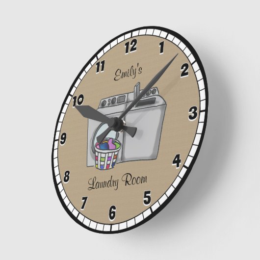 Personalisierte Tan-Wäscherei Runde Uhr (Winkel)