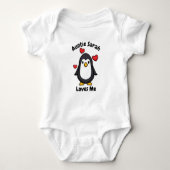 Personalisierte Tante Lieben Mich mit Pinguin Baby Strampler (Vorderseite)