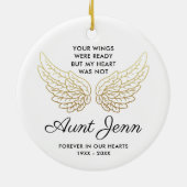 Personalisierte Tante Memorial Deine Flüge waren f Keramik Ornament (Hinten)