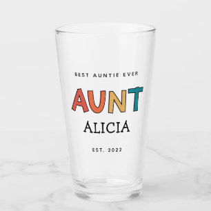 Personalisierte Tante Retro Geschenk Beste Tante j Glas