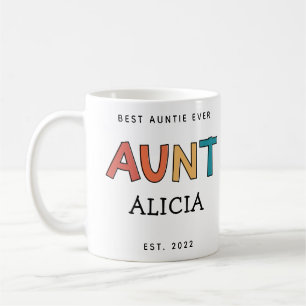 Personalisierte Tante Retro Geschenk Beste Tante j Kaffeetasse