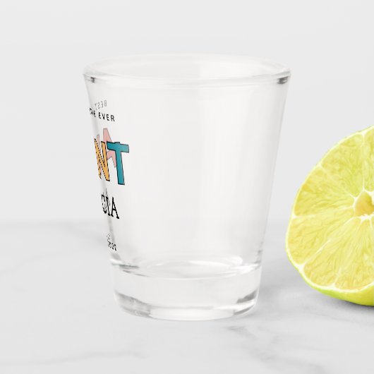 Personalisierte Tante Retro Geschenk Beste Tante j Schnapsglas (Rechts)