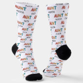 Personalisierte Tante Retro Geschenk Beste Tante j Socken (Gewinkelt)