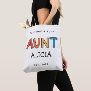 Personalisierte Tante Retro Geschenk Beste Tante j Tasche