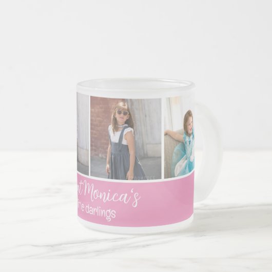 Personalisierte Tante's Darlings mit 4 quadratisch Mattglastasse (VorderseiteRechts)