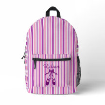 Personalisierte Tanz-Tasche mit Namen Lila Ballett