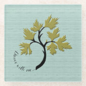 Personalisierte Tanzbäume Grün Glasuntersetzer (Vorderseite)