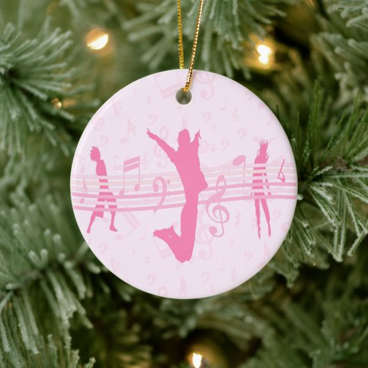 Personalisierte Tänze und Drama Pink Keramik Ornament (Baum)