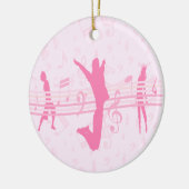 Personalisierte Tänze und Drama Pink Keramik Ornament (Links)