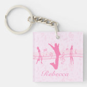 Personalisierte Tänze und Drama Pink Schlüsselanhänger (Vorderseite)
