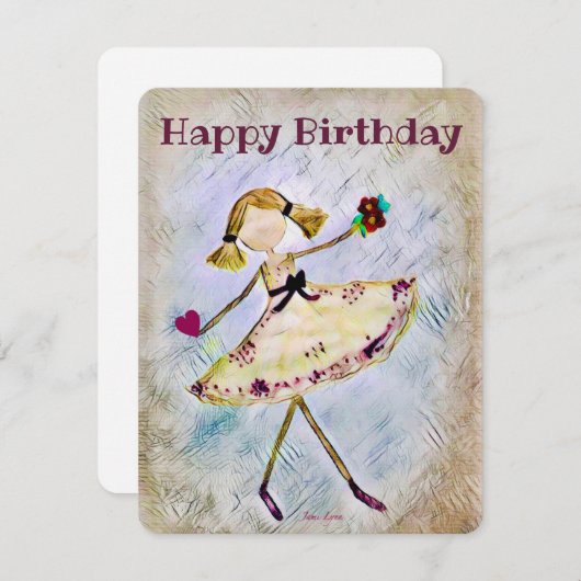 Personalisierte Tänzerin Birthday Card Ballerina (Vorne/Hinten)