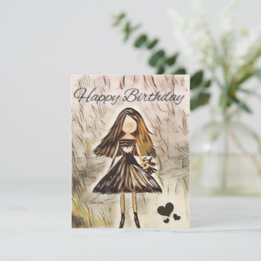 Personalisierte Tänzerin Birthday Card Ballerina (Stehend Vorderseite)