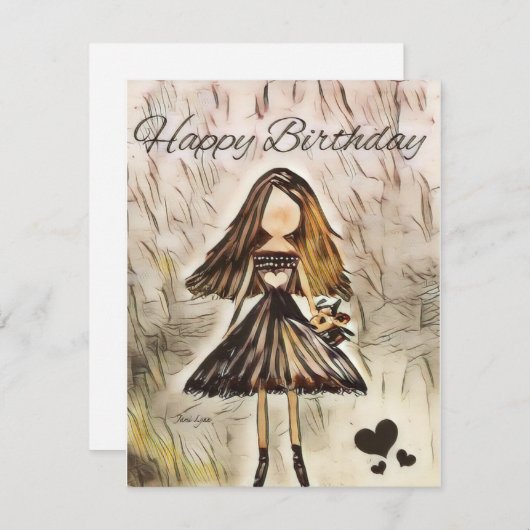Personalisierte Tänzerin Birthday Card Ballerina (Vorne/Hinten)