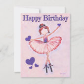 Personalisierte Tänzerin Birthday Card Ballerina (Vorderseite)