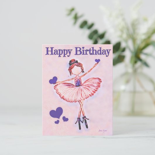 Personalisierte Tänzerin Birthday Card Ballerina (Stehend Vorderseite)