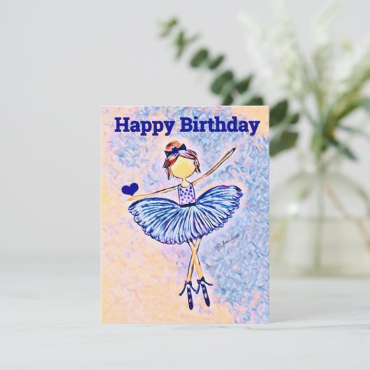 Personalisierte Tänzerin Birthday Card Ballerina (Stehend Vorderseite)