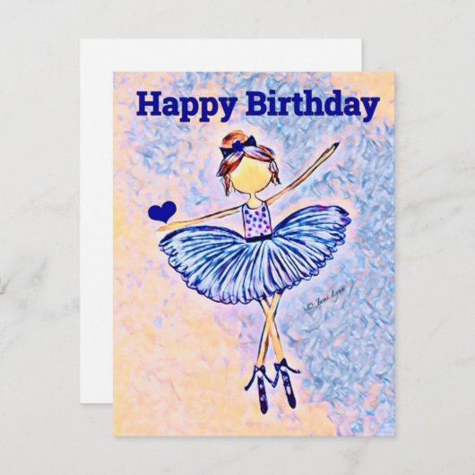 Personalisierte Tänzerin Birthday Card Ballerina (Vorne/Hinten)