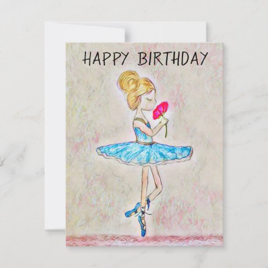 Personalisierte Tänzerin Birthday Card Ballerina (Vorderseite)